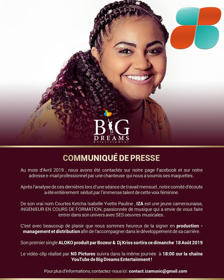 Iza la nouvelle signature de Big Dreams dans "ALOKO"